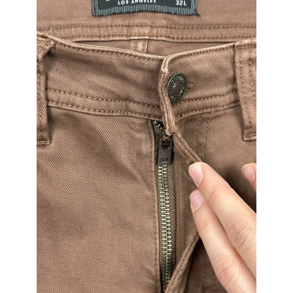 Liverpool Kingston Modern Straight Jeans 35x32 Stretch Denim Nutmeg Brown Mens
